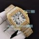 Swiss Replica Cartier Santos Yellow Gold Diamond Iced Out Watch White Roman Dial (2)_th.jpg